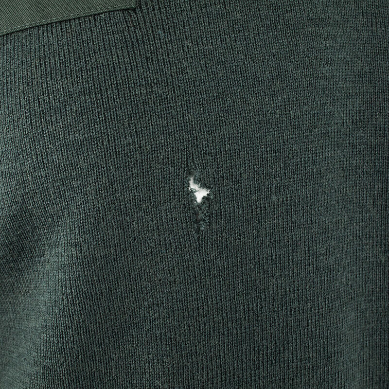 Dutch Wool Forest Green V-Neck Commando Sweater | #2 Condition, , large image number 5